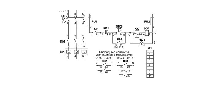 Схема электрическая принципиальная ящика управления Я5112